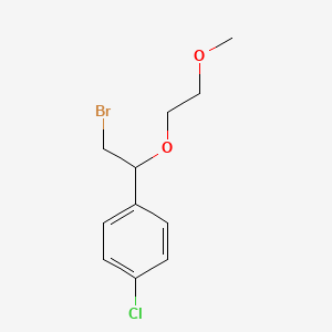 molecular formula C11H14BrClO2 B13495387 1-(2-Bromo-1-(2-methoxyethoxy)ethyl)-4-chlorobenzene 