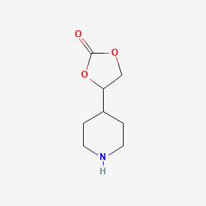 molecular formula C8H13NO3 B13495434 4-(Piperidin-4-yl)-1,3-dioxolan-2-one 