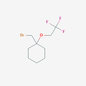 molecular formula C9H14BrF3O B13495442 1-(Bromomethyl)-1-(2,2,2-trifluoroethoxy)cyclohexane 