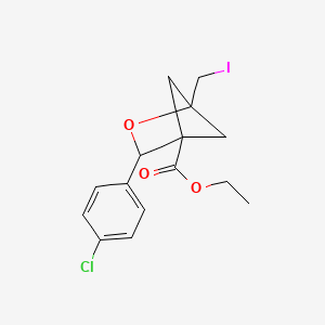 molecular formula C15H16ClIO3 B13495516 Ethyl 3-(4-chlorophenyl)-1-(iodomethyl)-2-oxabicyclo[2.1.1]hexane-4-carboxylate 