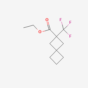 molecular formula C11H15F3O2 B13495548 Ethyl 2-(trifluoromethyl)spiro[3.3]heptane-2-carboxylate 