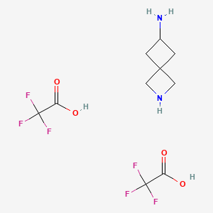 molecular formula C10H14F6N2O4 B13495562 2-Azaspiro[3.3]heptan-6-amine, bis(trifluoroacetic acid) 