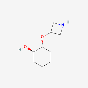 molecular formula C9H17NO2 B13495606 (1R,2R)-2-(Azetidin-3-yloxy)cyclohexan-1-ol 