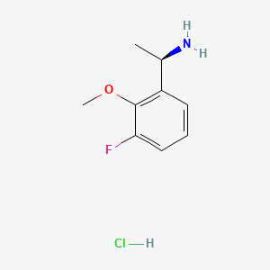 molecular formula C9H13ClFNO B13495610 (1R)-1-(3-fluoro-2-methoxyphenyl)ethan-1-amine hydrochloride 