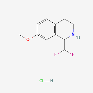 molecular formula C11H14ClF2NO B13495707 1-(Difluoromethyl)-7-methoxy-1,2,3,4-tetrahydroisoquinoline hydrochloride 