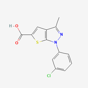 molecular formula C13H9ClN2O2S B1349591 1-(3-chlorophenyl)-3-methyl-1H-thieno[2,3-c]pyrazole-5-carboxylic acid CAS No. 565171-07-5
