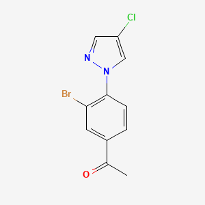 1-(3-Bromo-4-(4-chloro-1h-pyrazol-1-yl)phenyl)ethan-1-one