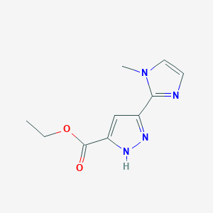 molecular formula C10H12N4O2 B13496383 ethyl 5-(1-methyl-1H-imidazol-2-yl)-1H-pyrazole-3-carboxylate 