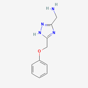 molecular formula C10H12N4O B13496408 (5-(Phenoxymethyl)-4h-1,2,4-triazol-3-yl)methanamine 