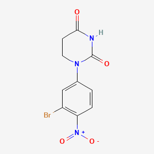 molecular formula C10H8BrN3O4 B13496531 1-(3-Bromo-4-nitro-phenyl)hexahydropyrimidine-2,4-dione 