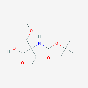 molecular formula C11H21NO5 B13496532 2-((Tert-butoxycarbonyl)amino)-2-(methoxymethyl)butanoic acid 