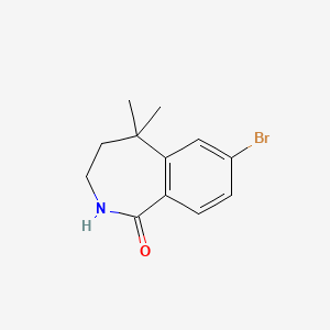 molecular formula C12H14BrNO B13496609 7-bromo-5,5-dimethyl-2,3,4,5-tetrahydro-1H-2-benzazepin-1-one 