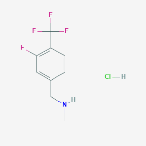 {[3-Fluoro-4-(trifluoromethyl)phenyl]methyl}(methyl)amine hydrochloride