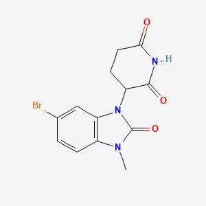 molecular formula C13H12BrN3O3 B13496654 3-(6-bromo-3-methyl-2-oxo-2,3-dihydro-1H-1,3-benzodiazol-1-yl)piperidine-2,6-dione 