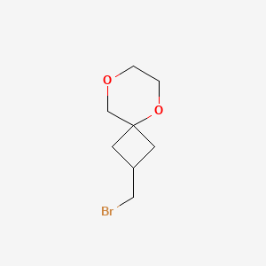 molecular formula C8H13BrO2 B13496691 2-(bromomethyl)-5,8-dioxaspiro[3.5]nonane, Mixture of diastereomers 