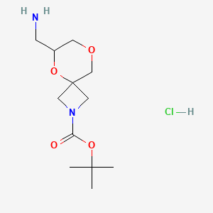 molecular formula C12H23ClN2O4 B13496697 Tert-butyl 6-(aminomethyl)-5,8-dioxa-2-azaspiro[3.5]nonane-2-carboxylate hydrochloride 