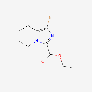 molecular formula C10H13BrN2O2 B13496699 ethyl 1-bromo-5H,6H,7H,8H-imidazo[1,5-a]pyridine-3-carboxylate 