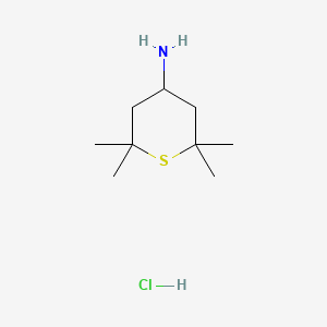 molecular formula C9H20ClNS B13496705 2,2,6,6-Tetramethylthian-4-amine hydrochloride 