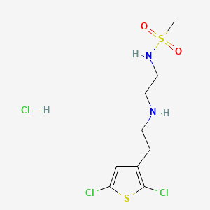 molecular formula C9H15Cl3N2O2S2 B13496769 N-(2-{[2-(2,5-dichlorothiophen-3-yl)ethyl]amino}ethyl)methanesulfonamide hydrochloride 