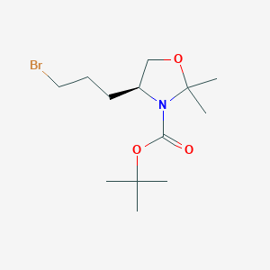 molecular formula C13H24BrNO3 B13496847 tert-butyl (4S)-4-(3-bromopropyl)-2,2-dimethyl-1,3-oxazolidine-3-carboxylate 