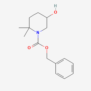 molecular formula C15H21NO3 B13496908 Benzyl 5-hydroxy-2,2-dimethylpiperidine-1-carboxylate 