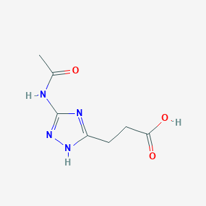 molecular formula C7H10N4O3 B13496916 3-(5-Acetamido-4h-1,2,4-triazol-3-yl)propanoic acid 