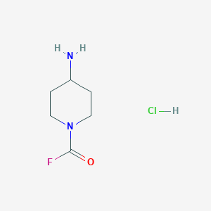 molecular formula C6H12ClFN2O B13496936 4-Aminopiperidine-1-carbonyl fluoride hydrochloride 