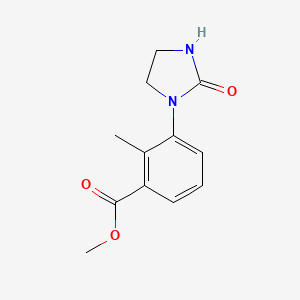 molecular formula C12H14N2O3 B13496937 Methyl 2-methyl-3-(2-oxoimidazolidin-1-yl)benzoate 