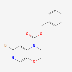 molecular formula C15H13BrN2O3 B13496959 7-Bromo-2,3-dihydro-pyrido[3,4-b][1,4]oxazine-1-carboxylic acid benzyl ester 