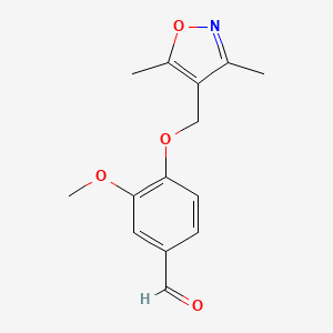 molecular formula C14H15NO4 B1349697 4-(3,5-二甲基异噁唑-4-基甲氧基)-3-甲氧基苯甲醛 CAS No. 851721-91-0