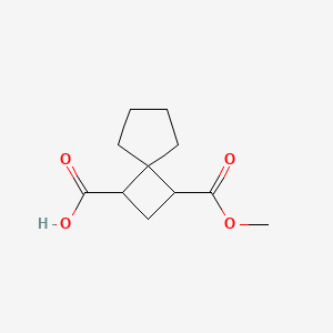 molecular formula C11H16O4 B13496972 3-(Methoxycarbonyl)spiro[3.4]octane-1-carboxylic acid 