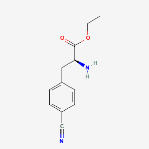 molecular formula C12H14N2O2 B13496974 ethyl (2S)-2-amino-3-(4-cyanophenyl)propanoate CAS No. 166588-14-3