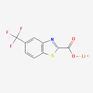 molecular formula C9H3F3LiNO2S B13497230 Lithium(1+) 5-(trifluoromethyl)-1,3-benzothiazole-2-carboxylate 