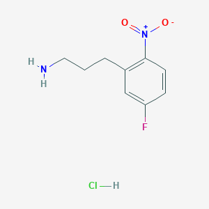 molecular formula C9H12ClFN2O2 B13497251 3-(5-Fluoro-2-nitrophenyl)propan-1-amine hydrochloride 