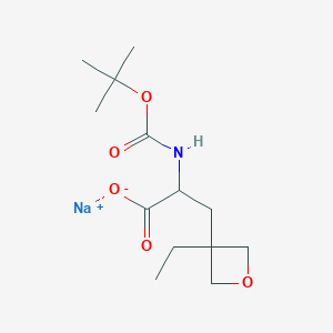 molecular formula C13H22NNaO5 B13497266 Sodium 2-{[(tert-butoxy)carbonyl]amino}-3-(3-ethyloxetan-3-yl)propanoate 