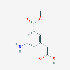 molecular formula C10H11NO4 B13497277 [3-Amino-5-(methoxycarbonyl)phenyl]acetic acid 