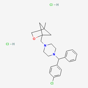 1-[(4-Chlorophenyl)(phenyl)methyl]-4-({4-methyl-2-oxabicyclo[2.1.1]hexan-1-yl}methyl)piperazine dihydrochloride