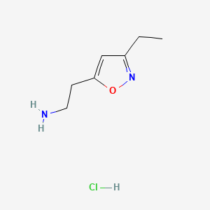 molecular formula C7H13ClN2O B13497633 2-(3-Ethyl-1,2-oxazol-5-yl)ethan-1-amine hydrochloride 