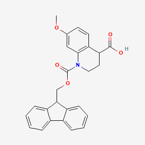 molecular formula C26H23NO5 B13497636 1-(((9H-Fluoren-9-yl)methoxy)carbonyl)-7-methoxy-1,2,3,4-tetrahydroquinoline-4-carboxylic acid 