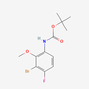 molecular formula C12H15BrFNO3 B13497641 tert-Butyl (3-bromo-4-fluoro-2-methoxyphenyl)carbamate 