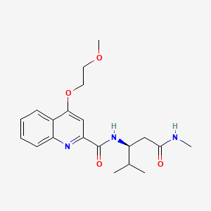 molecular formula C20H27N3O4 B13497675 (3S)-3-{[4-(2-methoxyethoxy)quinolin-2-yl]formamido}-N,4-dimethylpentanamide 