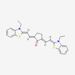 molecular formula C27H26N2OS2 B13497784 2,5-Bis[2-(3-ethyl-2,3-dihydrobenzothiazole-2-ylidene)ethylidene]cyclopentanone 