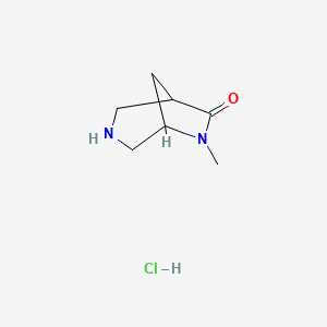 molecular formula C7H13ClN2O B13497799 6-Methyl-3,6-diazabicyclo[3.2.1]octan-7-one hydrochloride 