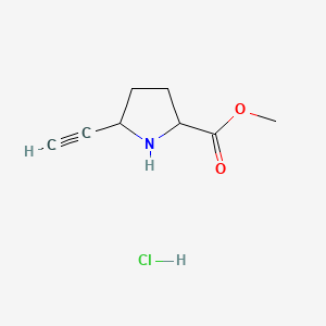 molecular formula C8H12ClNO2 B13497914 Methyl 5-ethynylpyrrolidine-2-carboxylate hydrochloride 