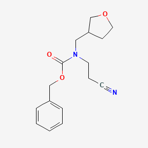 molecular formula C16H20N2O3 B13497926 benzyl N-(2-cyanoethyl)-N-[(oxolan-3-yl)methyl]carbamate 