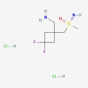 molecular formula C7H16Cl2F2N2OS B13498045 {[1-(Aminomethyl)-3,3-difluorocyclobutyl]methyl}(imino)methyl-lambda6-sulfanone dihydrochloride 