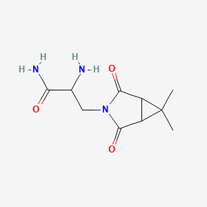 molecular formula C10H15N3O3 B13498084 2-Amino-3-(6,6-dimethyl-2,4-dioxo-3-azabicyclo[3.1.0]hexan-3-yl)propanamide 