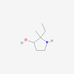 molecular formula C7H15NO B13498131 2-Ethyl-2-methylpyrrolidin-3-ol 