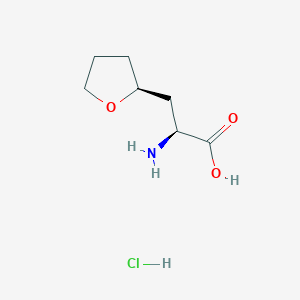 molecular formula C7H14ClNO3 B13498158 (2R*)-2-amino-3-[(2S)-oxolan-2-yl]propanoic acid hydrochloride 