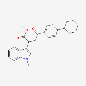 molecular formula C25H27NO3 B1349819 4-(4-环己基苯基)-2-(1-甲基吲哚-3-基)-4-氧代丁酸 CAS No. 937604-92-7